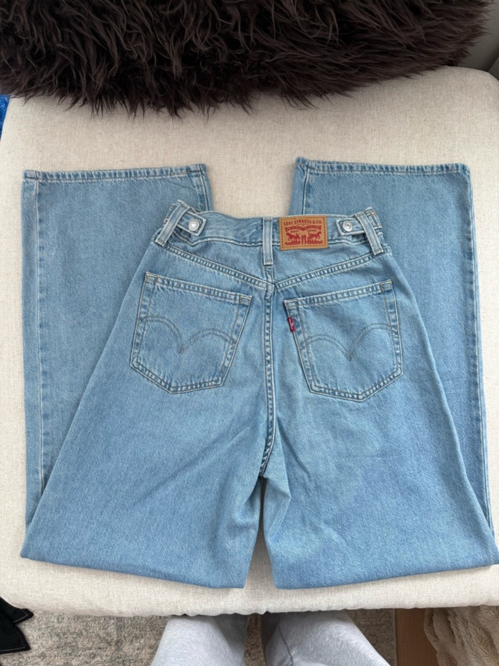 Levi's Light Blue High-Rise Straight Jeans